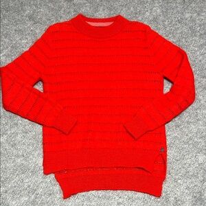 Scotch & Soda Vibrant Cherry Red Wool Blend Knit Sweater